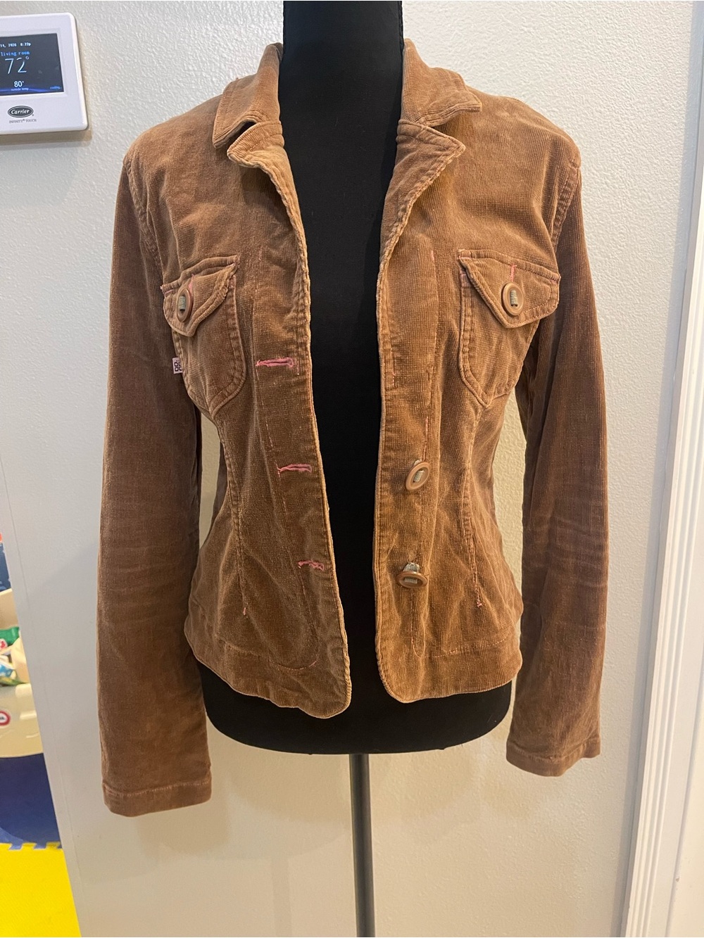 Women’s Brown Corduroy Button-Front Jacket
